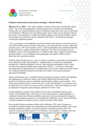 TZ - Podpůrná opatření jako pomocník pro pedagogy v běžných školách